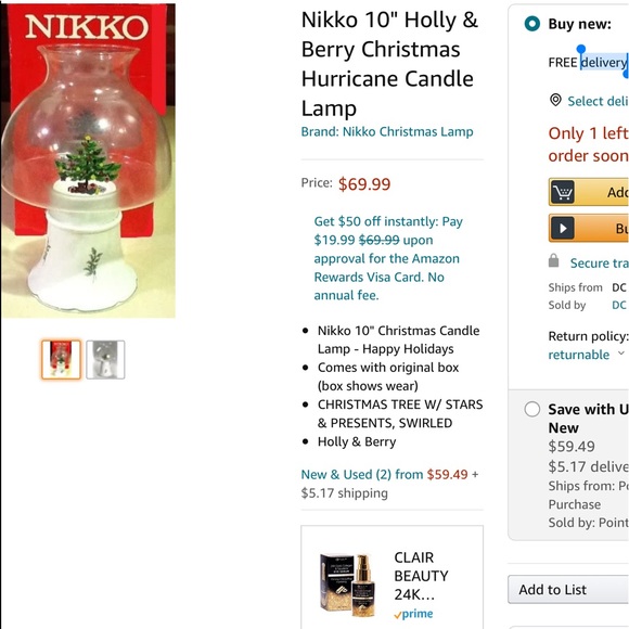 🎄Christmas Nikko Bundle 2 Tier Tray & Candle Xmas - Picture 7 of 16